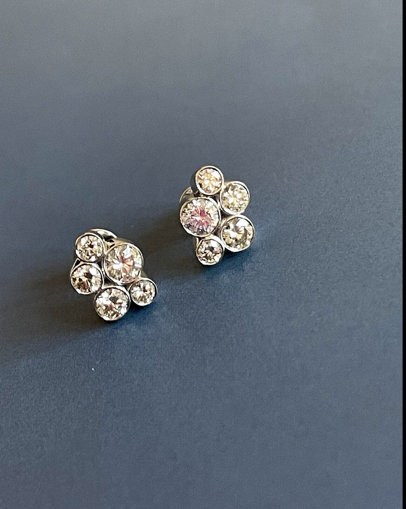 18ct white gold bubble diamond earrings 