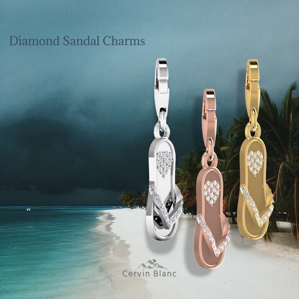Cervin Blanc diamnd jewellery, diamond sandal charms 
