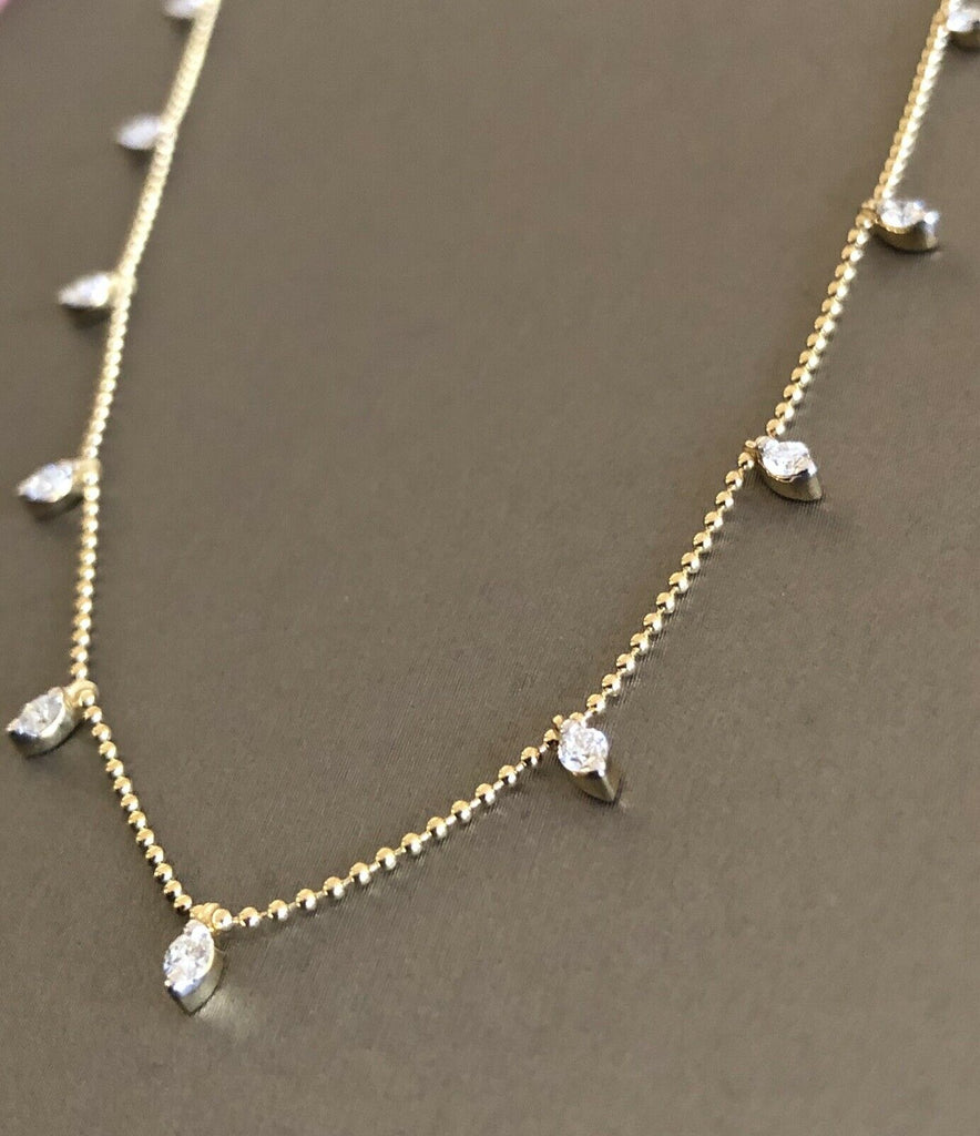 18ct yellow gold solitaire diamond necklace