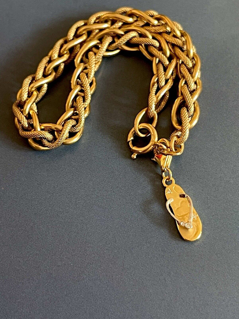 Yellow gold diamond bracelet, chunky chain bracelet 