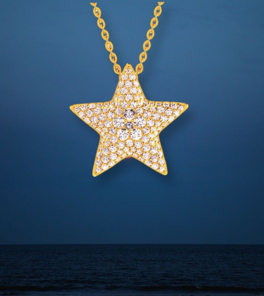 Rose gold star diamond necklace