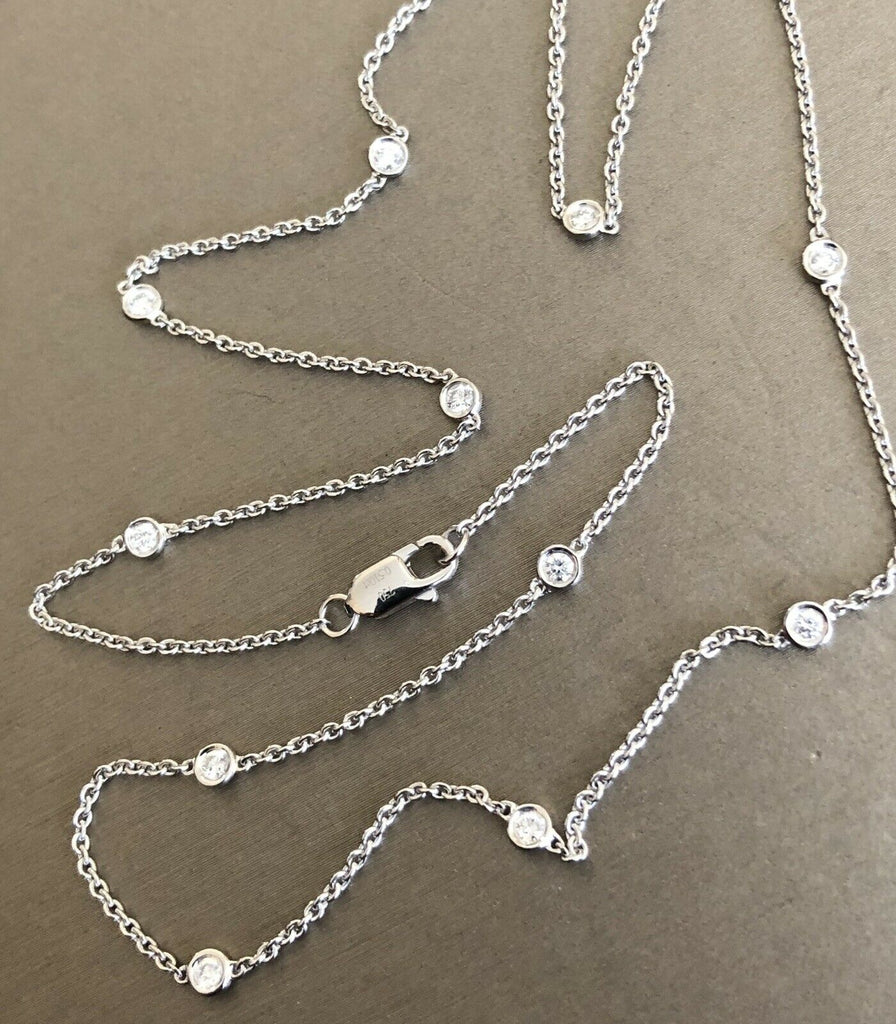 18ct white gold solitaire diamond necklace 