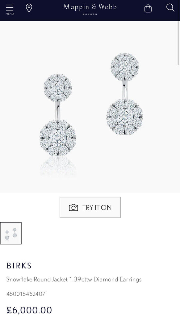 jacket earrings, 1.39ct diamonds