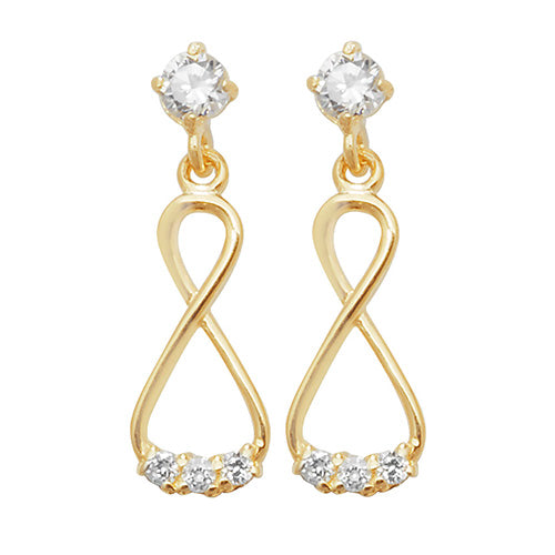 9CT GOLD CUBIC ZIRCONIA INFINITY DROPS