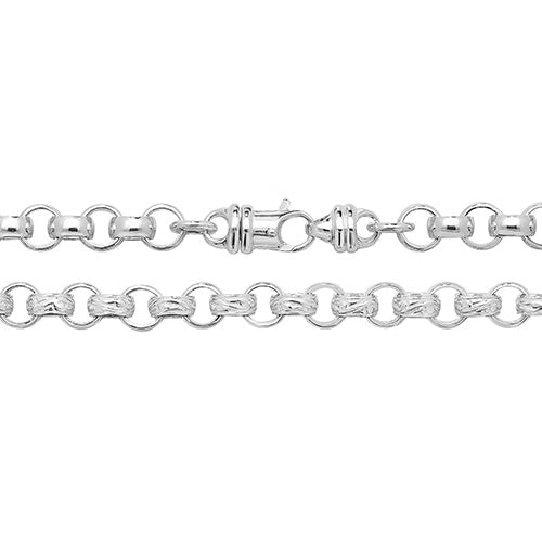 925 SILVER ROUND BELCHER CHAIN Necklace 24 inch 79g Heavy pattern link ...