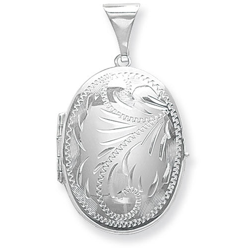 SILVER ENGRAVED OVAL FAMILY LOCKET
